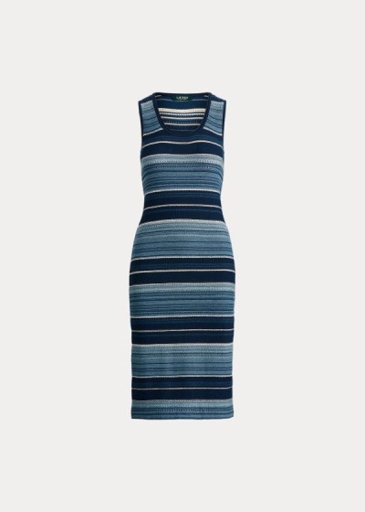 Vestidos Ralph Lauren Mujer Azules / Multicolor - Striped Sleeveless - SMTCZ4267